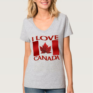 I Liebe Kanada T - Shirt Women's Plus Size Flag Sh