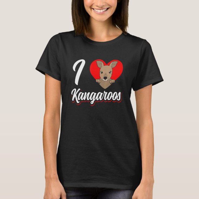 I Liebe Kangaroos Animal Kangaroo Australien T-Shirt (Vorderseite)