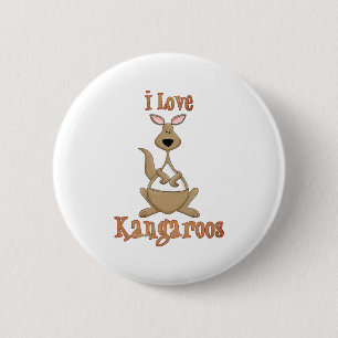 I Liebe Kangaroos Button