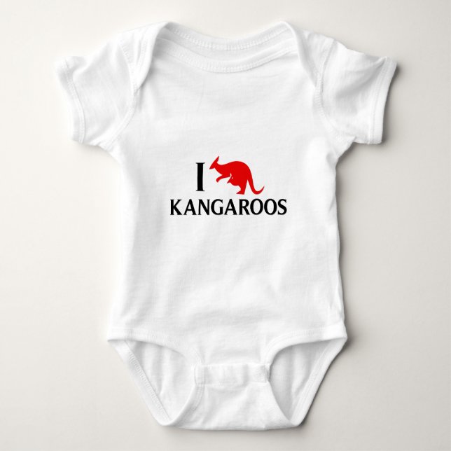 I Liebe-Kängurus Baby Strampler (Vorderseite)