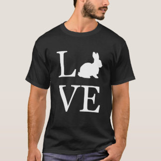 I Liebe Kaninchen Helle Silhouette Weiß T-Shirt