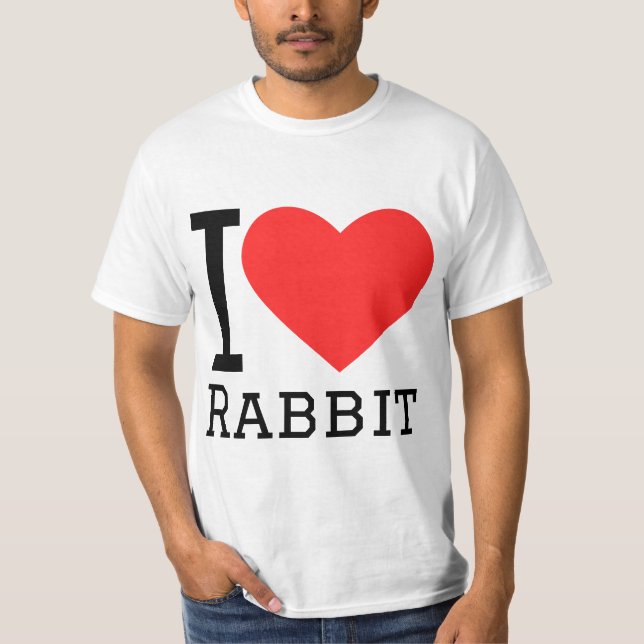 I Liebe Kaninchen T-Shirt (Vorderseite)