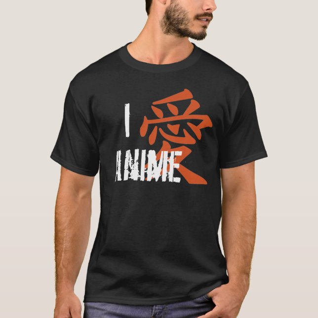 I Liebe (Kanji) Anime T-Shirt (Vorderseite)
