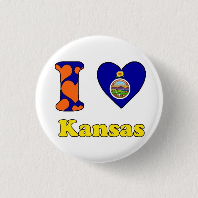 I Liebe Kansas Button (Vorderseite)