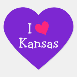 I Liebe Kansas Herz-Aufkleber