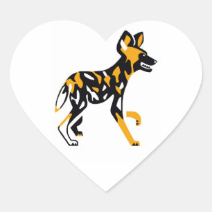 I Liebe Kap Jagdhunde - Afrikanische Wildhunde - Herz-Aufkleber