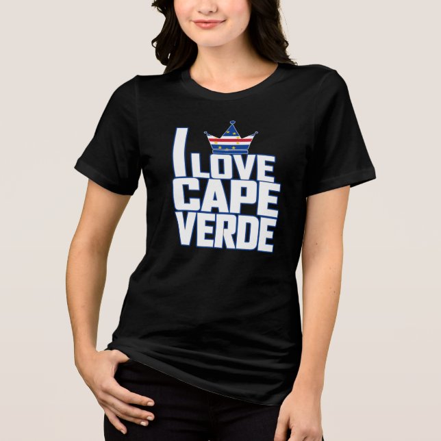 I Liebe Kap Verde Crown Tri-Blend Shirt (Vorderseite)