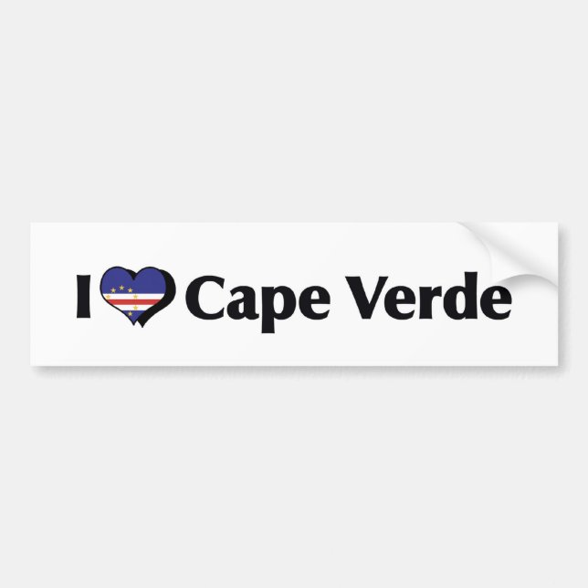 I Liebe Kap Verde Flag Autoaufkleber (Vorne)