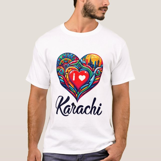 I Liebe Karachi T-Shirt (Vorderseite)
