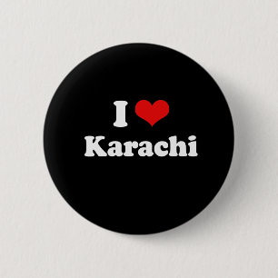 I Liebe Karachi Tshirt White Tshirt Button