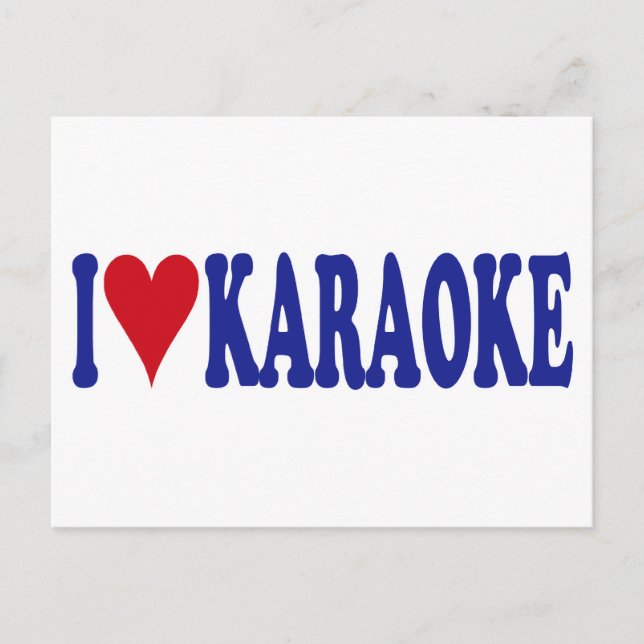 I Liebe Karaoke Postkarte (Vorderseite)