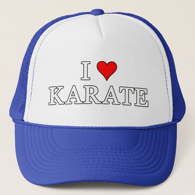 I Liebe Karate Hat Truckerkappe (Vorderseite)