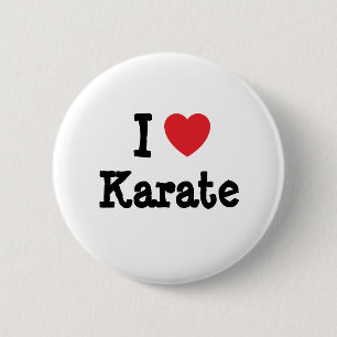 I Liebe Karate Herz Brauch personalisiert Button