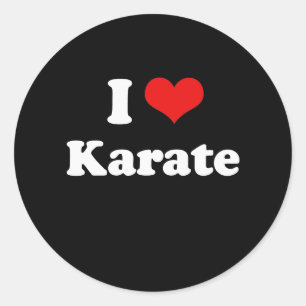 I Liebe Karate Tshirt Runder Aufkleber