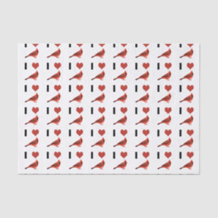 I LIEBE KARDINAL SEIDENPAPIER