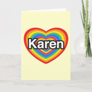 I Liebe Karen. Liebe I Sie Karen. Herz Karte