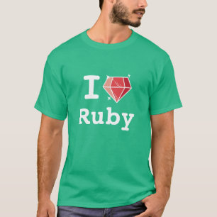 I Liebe-karminrotes glückliches Kodierer-Shirt T-Shirt