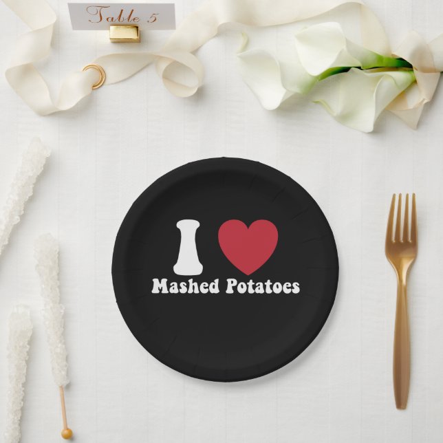 I Liebe Kartoffeln Kartoffeln Erntedank Abendessen Pappteller (Hochzeit)