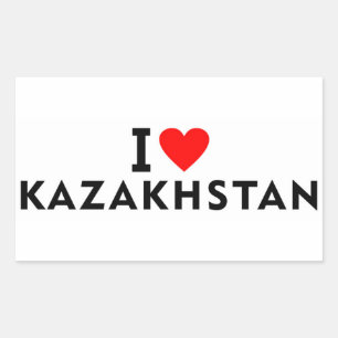I Liebe Kasachstans Land wie Herztourismus Rechteckiger Aufkleber