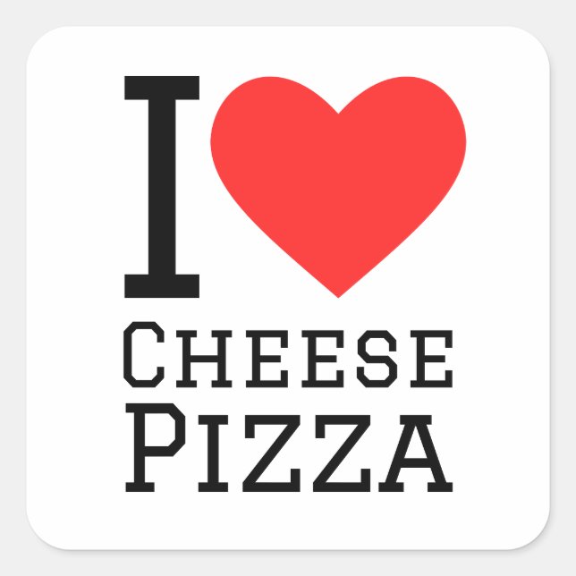 I Liebe Käsepizza Quadratischer Aufkleber (Vorderseite)