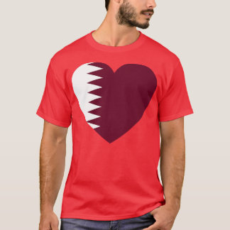 I Liebe Katar HeartShaped Qatari Flag T-Shirt