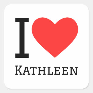 I Liebe Kathleen Quadratischer Aufkleber