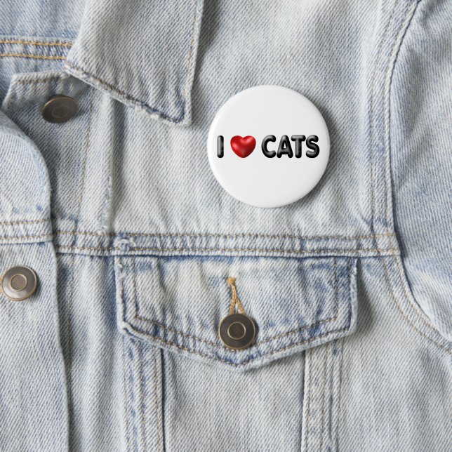 I Liebe Katzen Button (Beispiel)