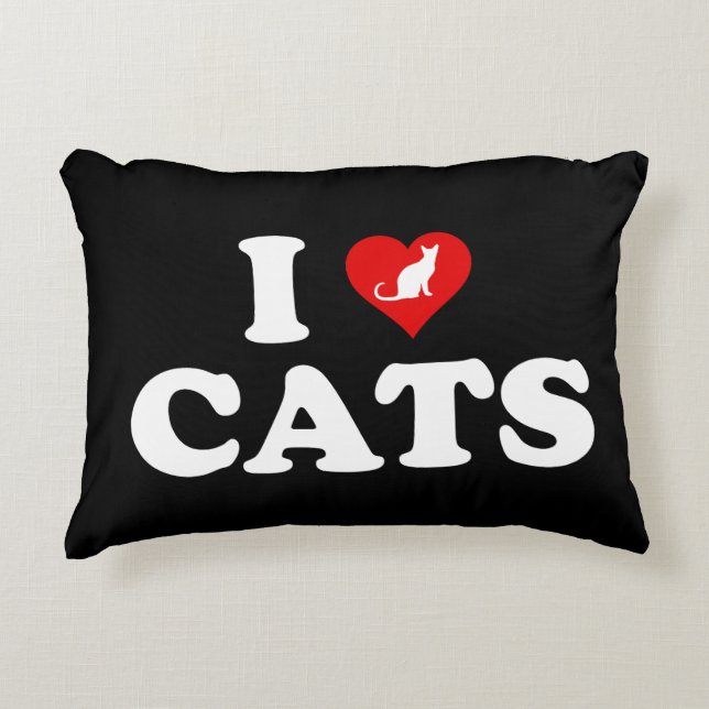 I Liebe Katzen Dekokissen (Vorderseite)