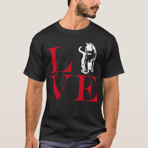 I Liebe Katzen - Dunkles farbiges T-Shirt