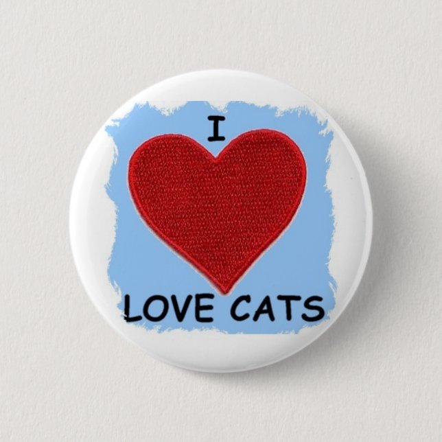 I LIEBE-KATZEN-...... HERZ-FLECKEN BUTTON (Vorderseite)