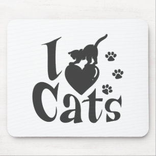 I Liebe Katzen - Hintergrundfarbe auswählen Mousepad