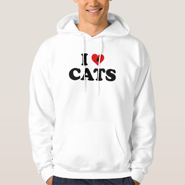 I Liebe Katzen Hoodie (Vorderseite)