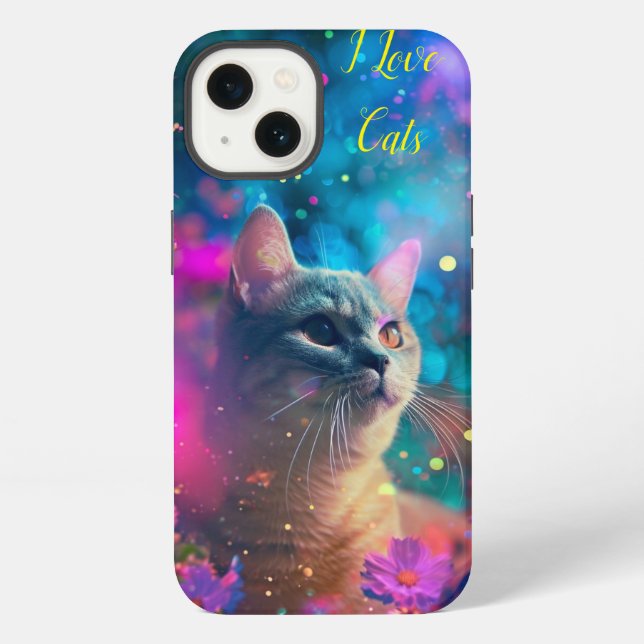 I Liebe Katzen iPhone Hülle (Rückseite)