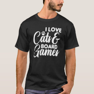 I Liebe Katzen Katzen Brettspiele T-Shirt