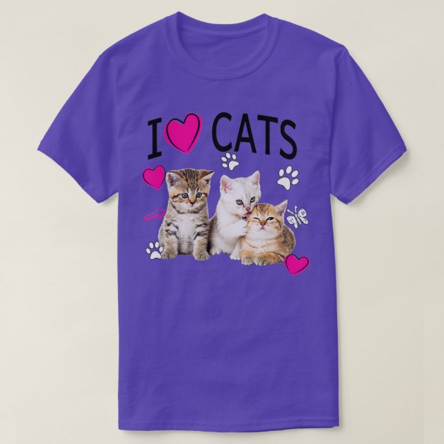 I Liebe Katzen Katzenliebhaber - I Liebe Kätzchen T-Shirt (Design vorne)