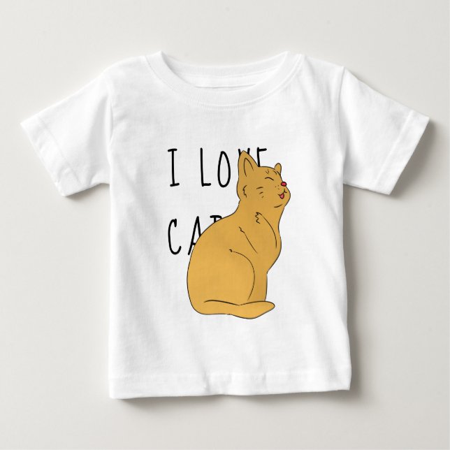 I Liebe Katzen - Lieblich Zeichnend - Baby Top (Vorderseite)