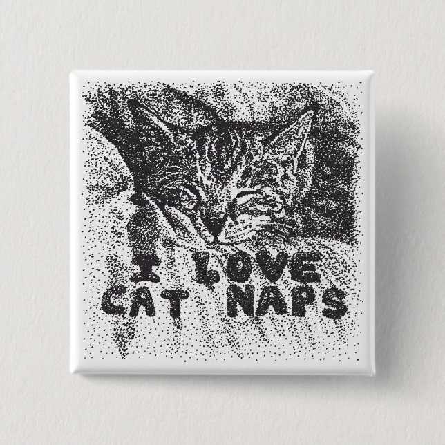 I Liebe Katzen Nickerchen, Katze schlafen Button (Vorderseite)