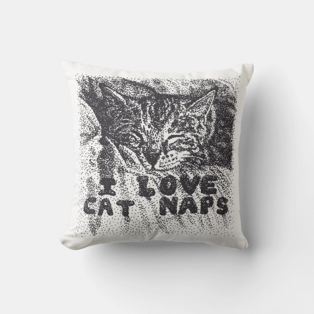 I Liebe Katzen Nickerchen, Katze schlafen Kissen (Vorderseite)