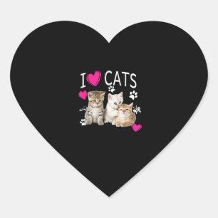 I Liebe Katzen Shirt _ Katzenlover - I Liebe Kätzc Herz-Aufkleber