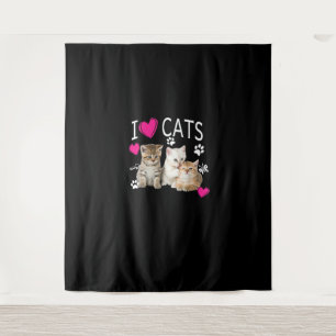 I Liebe Katzen Shirt _ Katzenlover - I Liebe Kätzc Wandteppich