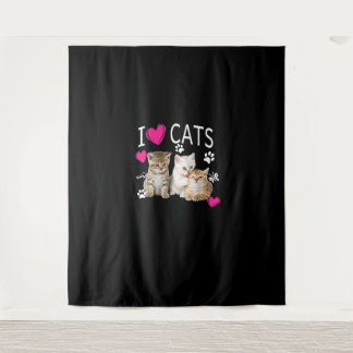 I Liebe Katzen Shirt _ Katzenlover - I Liebe Kätzc Wandteppich