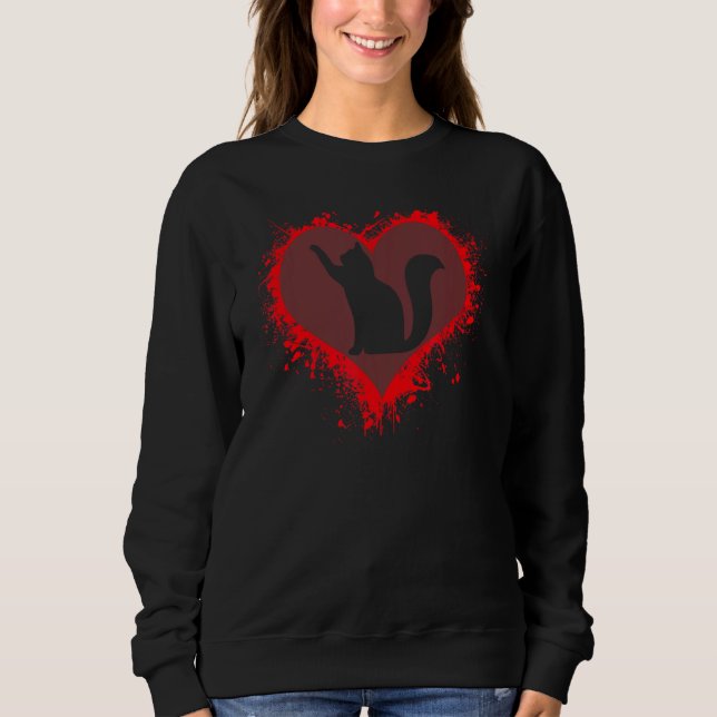 I Liebe Katzen Sweatshirt (Vorderseite)