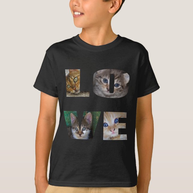 I Liebe Katzen T-Shirt (Vorderseite)