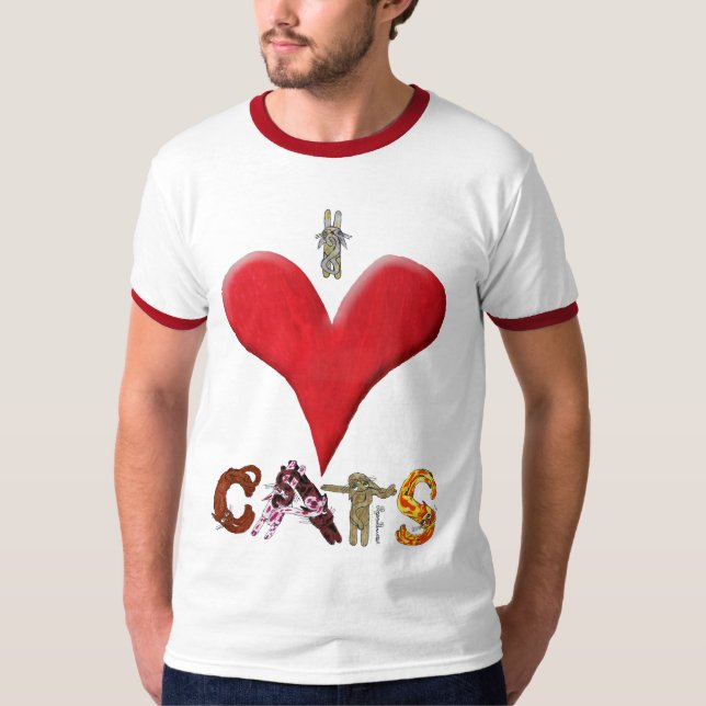 I Liebe-Katzen T-Shirt (Vorderseite)