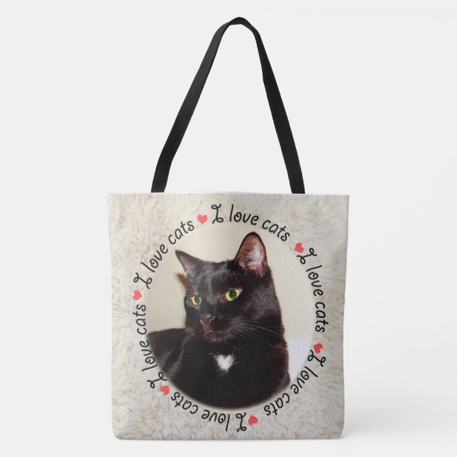 I Liebe Katzen Tasche (Vorderseite)