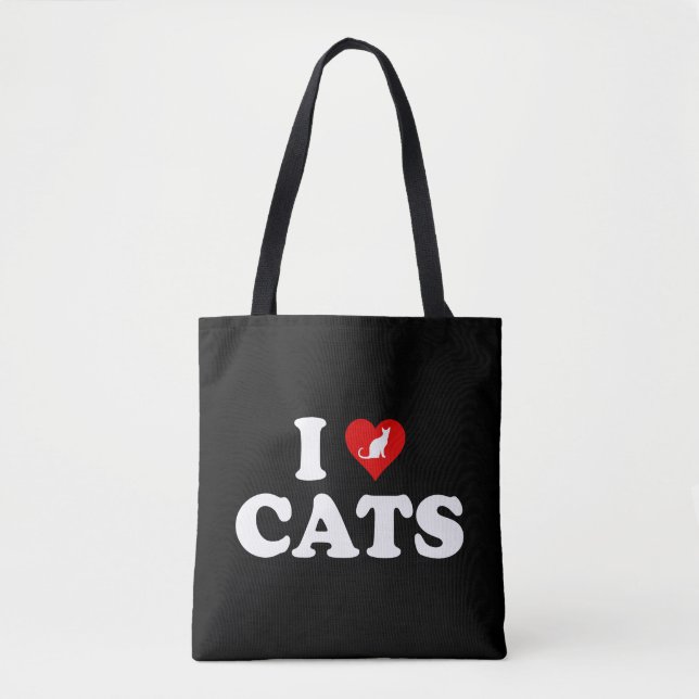 I Liebe Katzen Tasche (Vorderseite)