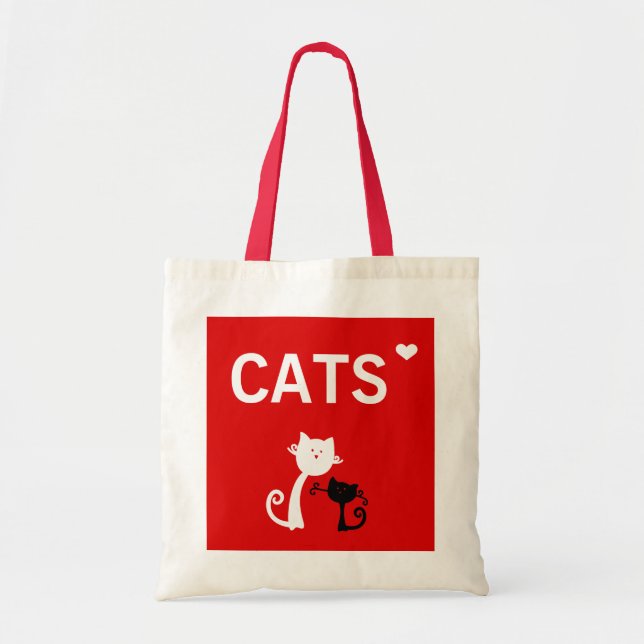 I Liebe-Katzen-Taschentasche Tragetasche (Vorne)