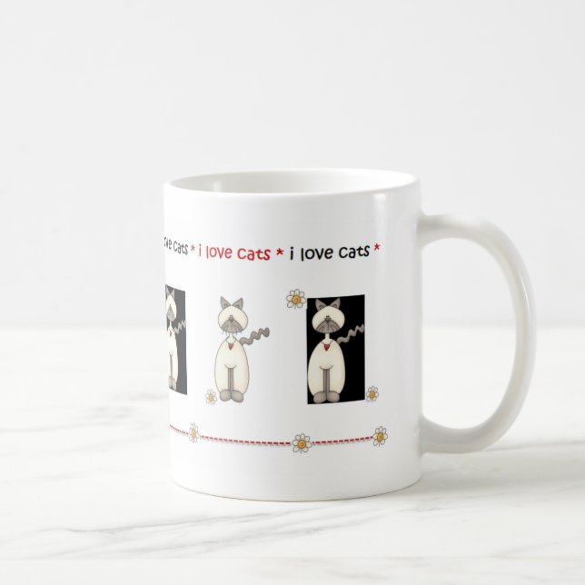 I Liebe-Katzen-Tasse Kaffeetasse (Rechts)
