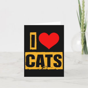 I Liebe Katzen Valentinische romantische Coupé Karte