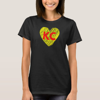 I Liebe Kc Kansas City Heart Football T-Shirt
